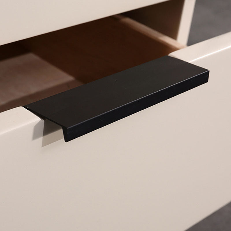 Cream White Scandinavian Nightstand - Functional Solid Wood Soft-Close Drawers Bedside Table 2-Drawer For Bedroom