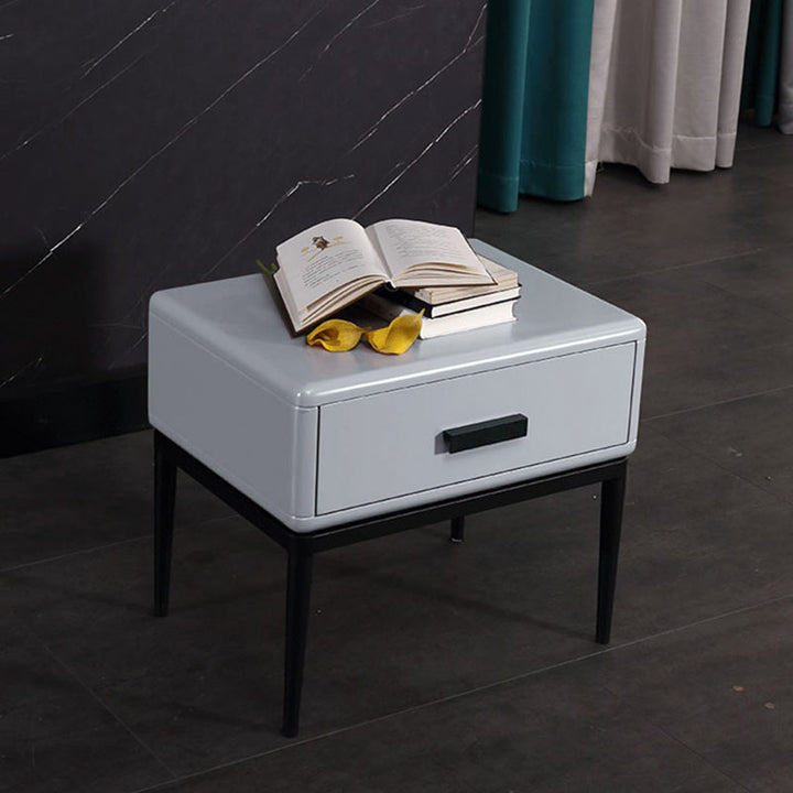 Nachttisch im Industrie-Stil - E1 umweltfreundlicher Massivholz-Nachttisch mit 1 Schublade für Schlafzimmer &amp; Wohnzimmer 