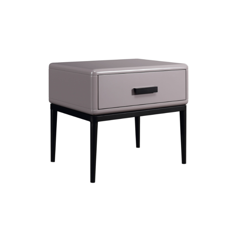 Industrial-Style Bedroom Bedside Table - E1 Eco-Friendly Solid Wood 1-Drawer Nightstand For Bedroom & Living Room