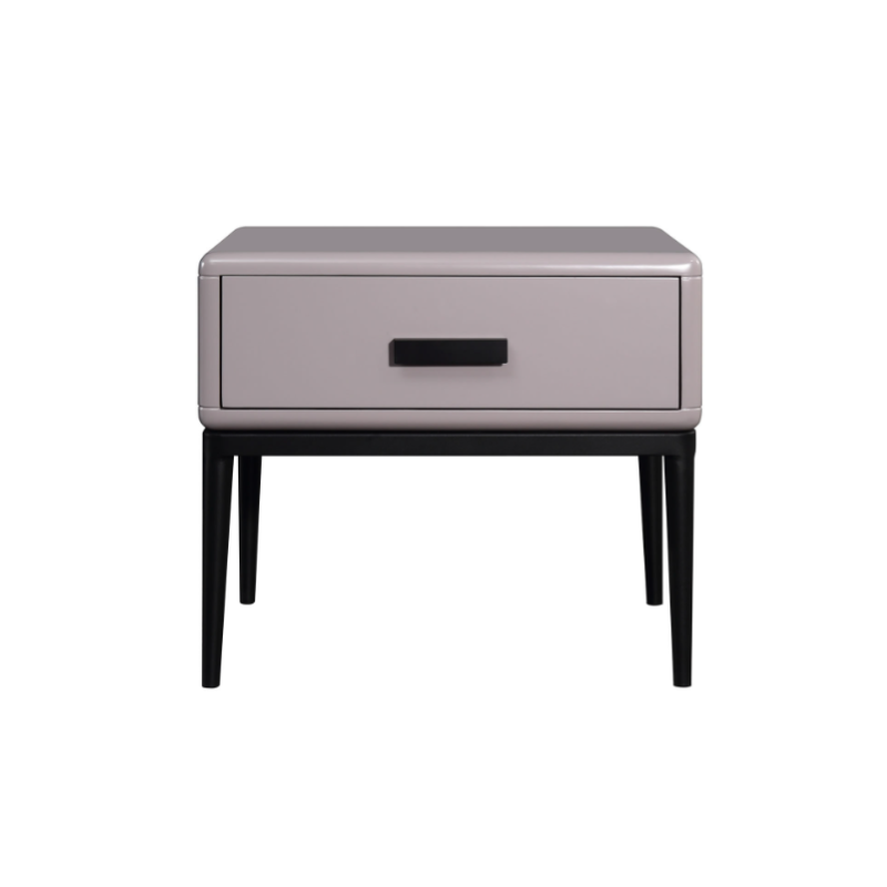 Industrial-Style Bedroom Bedside Table - E1 Eco-Friendly Solid Wood 1-Drawer Nightstand For Bedroom & Living Room