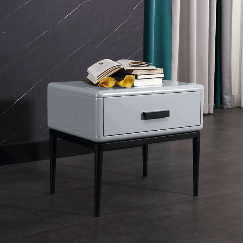 Nachttisch im Industrie-Stil - E1 umweltfreundlicher Massivholz-Nachttisch mit 1 Schublade für Schlafzimmer &amp; Wohnzimmer 