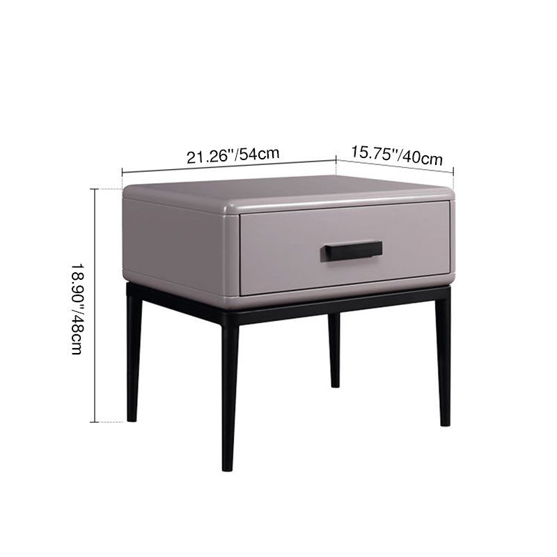 Industrial-Style Bedroom Bedside Table - E1 Eco-Friendly Solid Wood 1-Drawer Nightstand For Bedroom & Living Room