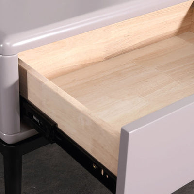 Industrial-Style Bedroom Bedside Table - E1 Eco-Friendly Solid Wood 1-Drawer Nightstand For Bedroom & Living Room