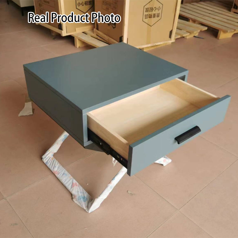Table de chevet industrielle bleu-noir - table d&