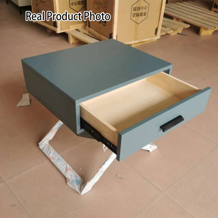 Table de chevet industrielle bleu-noir - table d&