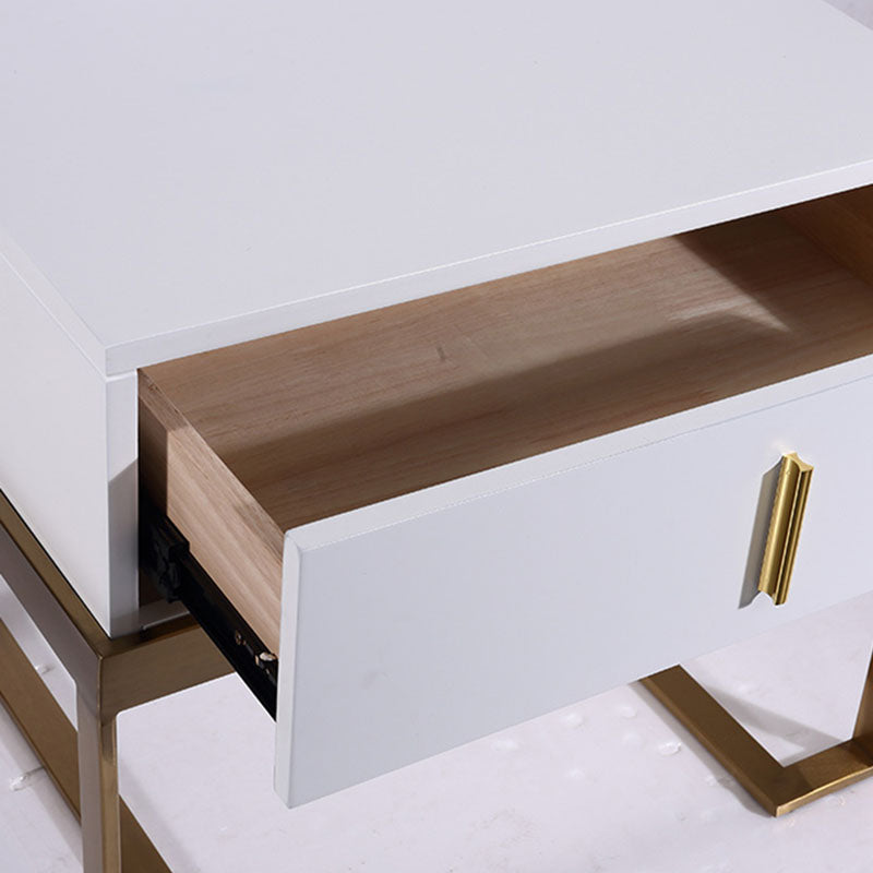 Industrial Hardcore-Designed Bedside Table - High-Gloss Baked Paint Craft Nightstand 1-Drawer For Bedroom