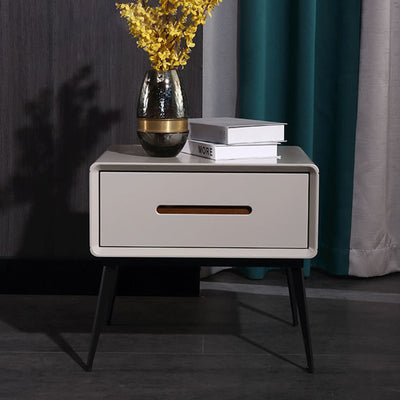 E1 Formaldehyde-Free Bedside Table - Delicate Baking Paint Craftsmanship & Solid Wood 1-Drawer Nightstand For Bedroom & Living Room