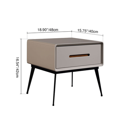 E1 Formaldehyde-Free Bedside Table - Delicate Baking Paint Craftsmanship & Solid Wood 1-Drawer Nightstand For Bedroom & Living Room