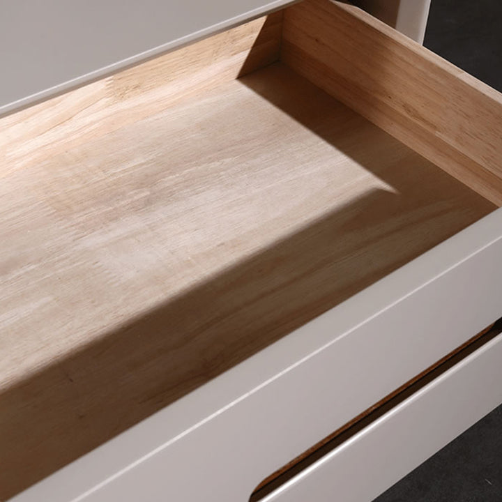 E1 Formaldehyde-Free Bedside Table - Delicate Baking Paint Craftsmanship &amp; Solid Wood 1-Drawer Nightstand For Bedroom &amp; Living Room