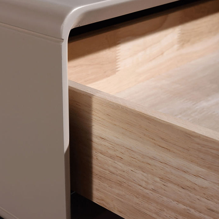 E1 Formaldehyde-Free Bedside Table - Delicate Baking Paint Craftsmanship &amp; Solid Wood 1-Drawer Nightstand For Bedroom &amp; Living Room
