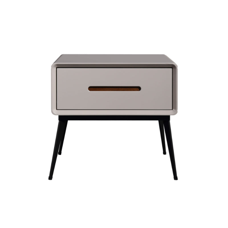 E1 Formaldehyde-Free Bedside Table - Delicate Baking Paint Craftsmanship &amp; Solid Wood 1-Drawer Nightstand For Bedroom &amp; Living Room