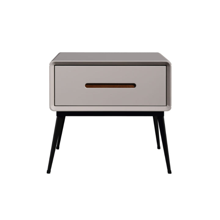 E1 Formaldehyde-Free Bedside Table - Delicate Baking Paint Craftsmanship &amp; Solid Wood 1-Drawer Nightstand For Bedroom &amp; Living Room