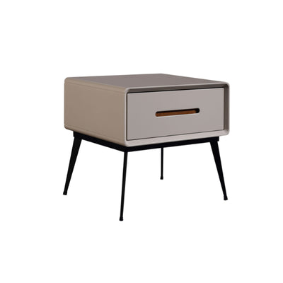 E1 Formaldehyde-Free Bedside Table - Delicate Baking Paint Craftsmanship & Solid Wood 1-Drawer Nightstand For Bedroom & Living Room