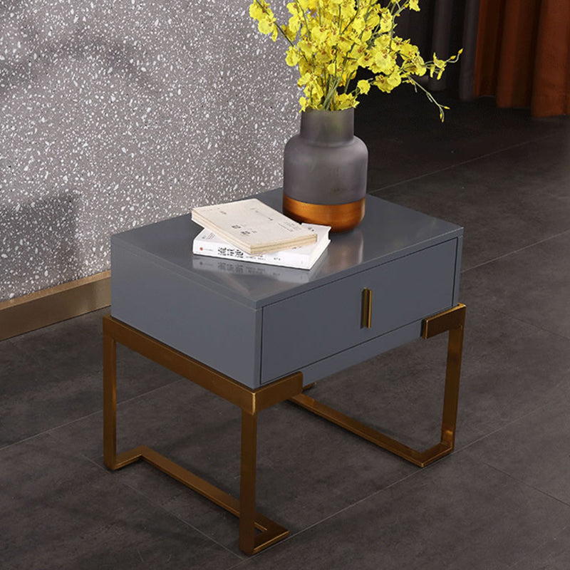 E1 Eco-Safe Industrial Bedside Table - Scratch-Resistant Baking Paint Nightstand 1-Drawer Nightstand For Bedroom &amp; Living Room