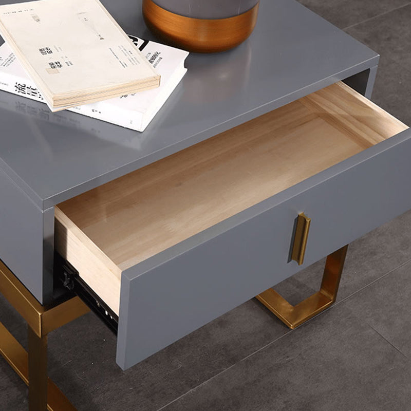 E1 Eco-Safe Industrial Bedside Table - Scratch-Resistant Baking Paint Nightstand 1-Drawer Nightstand For Bedroom &amp; Living Room