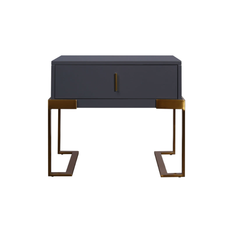 E1 Eco-Safe Industrial Bedside Table - Scratch-Resistant Baking Paint Nightstand 1-Drawer Nightstand For Bedroom &amp; Living Room