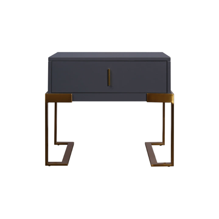 E1 Eco-Safe Industrial Bedside Table - Scratch-Resistant Baking Paint Nightstand 1-Drawer Nightstand For Bedroom &amp; Living Room