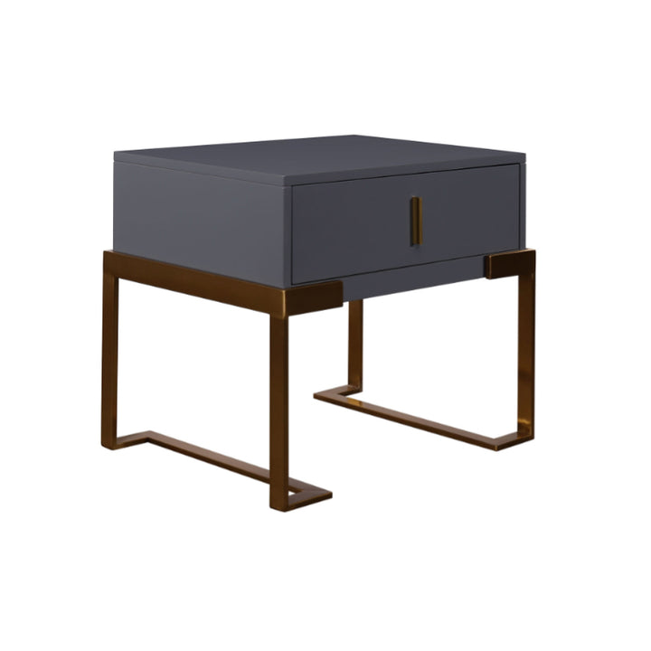 E1 Eco-Safe Industrial Bedside Table - Scratch-Resistant Baking Paint Nightstand 1-Drawer Nightstand For Bedroom &amp; Living Room