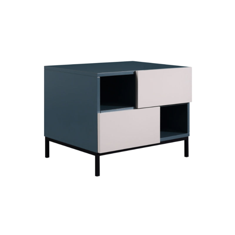 Durable Creative Offset Bedside Table - E1 Formaldehyde-Free &amp; Multi-Scene Use Nightstand 2-Drawer Nightstand For Bedroom &amp; Living