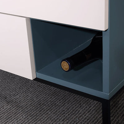 Durable Creative Offset Bedside Table - E1 Formaldehyde-Free & Multi-Scene Use Nightstand 2-Drawer Nightstand For Bedroom & Living