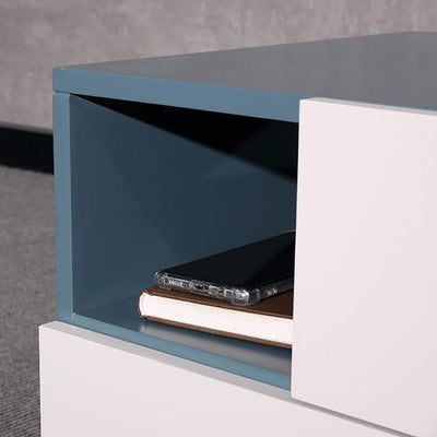 Durable Creative Offset Bedside Table - E1 Formaldehyde-Free & Multi-Scene Use Nightstand 2-Drawer Nightstand For Bedroom & Living