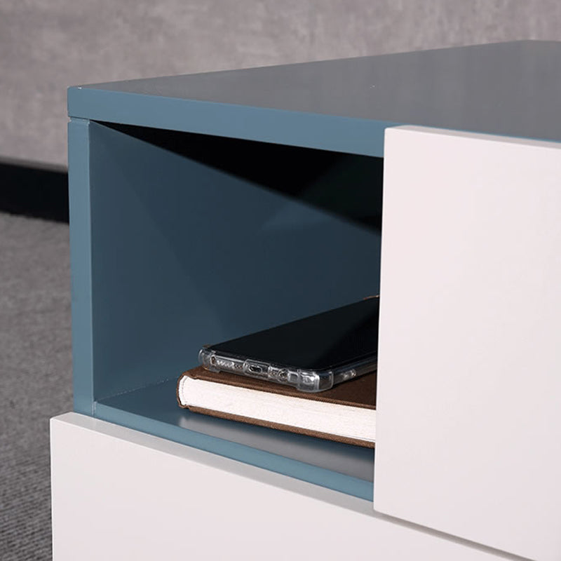 Durable Creative Offset Bedside Table - E1 Formaldehyde-Free & Multi-Scene Use Nightstand 2-Drawer Nightstand For Bedroom & Living