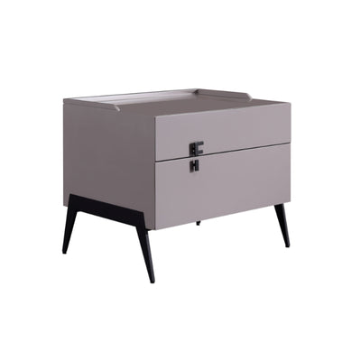 Space-Saving Bedroom Side Table - Durable Baking Paint & Stable Carbon Steel Accents Nightstand 2-Drawer Nightstand For Bedroom