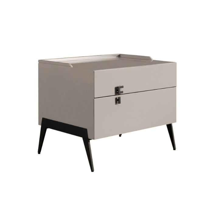 Table de chevet peu encombrante pour chambre - peinture cuite durable et accents stables en acier carbone, table de chevet à 2 tiroirs pour chambre 