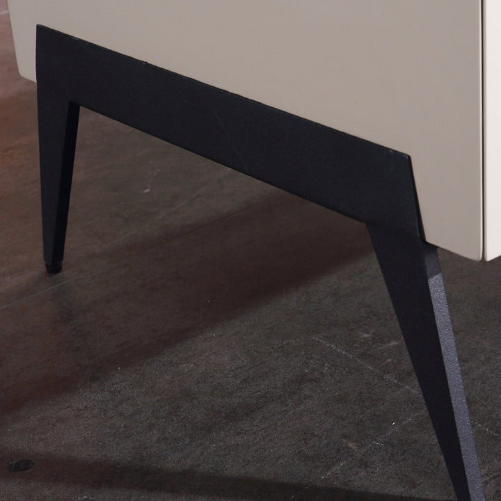 Table de chevet peu encombrante pour chambre - peinture cuite durable et accents stables en acier carbone, table de chevet à 2 tiroirs pour chambre 