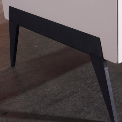 Space-Saving Bedroom Side Table - Durable Baking Paint & Stable Carbon Steel Accents Nightstand 2-Drawer Nightstand For Bedroom