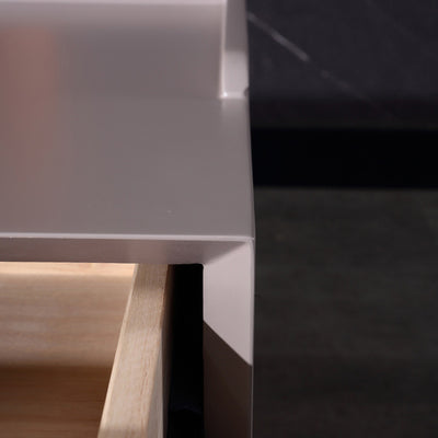 Space-Saving Bedroom Side Table - Durable Baking Paint & Stable Carbon Steel Accents Nightstand 2-Drawer Nightstand For Bedroom