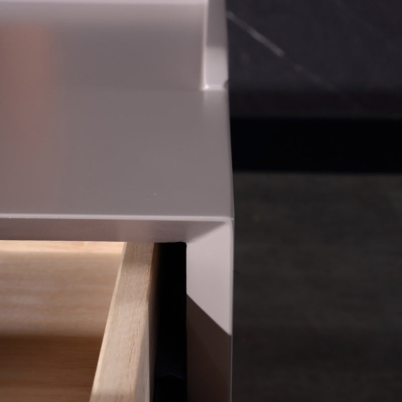 Space-Saving Bedroom Side Table - Durable Baking Paint & Stable Carbon Steel Accents Nightstand 2-Drawer Nightstand For Bedroom