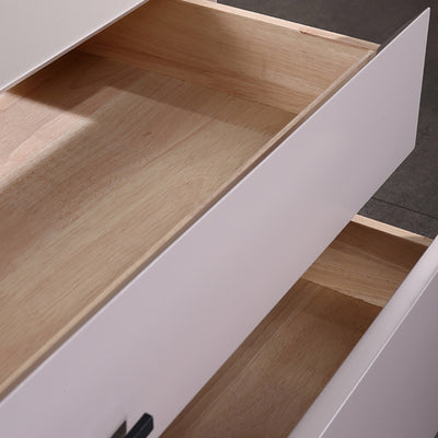 Space-Saving Bedroom Side Table - Durable Baking Paint & Stable Carbon Steel Accents Nightstand 2-Drawer Nightstand For Bedroom