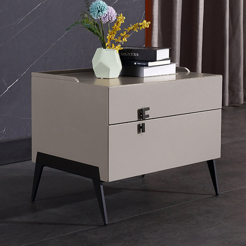 Table de chevet peu encombrante pour chambre - peinture cuite durable et accents stables en acier carbone, table de chevet à 2 tiroirs pour chambre 