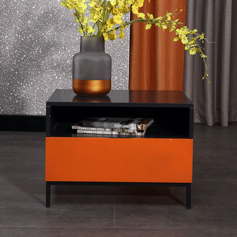 Fresh Vibe Scandinavian Nightstand - Smooth Baked Paint &amp; Concealed Storage Bedside Table 1-Drawer Nightstand For Bedroom