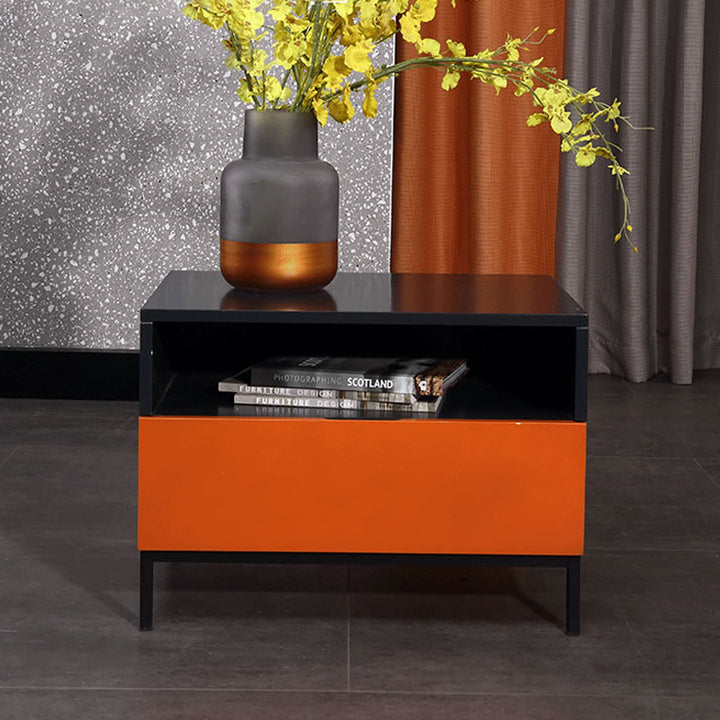 Fresh Vibe Scandinavian Nightstand - Smooth Baked Paint &amp; Concealed Storage Bedside Table 1-Drawer Nightstand For Bedroom