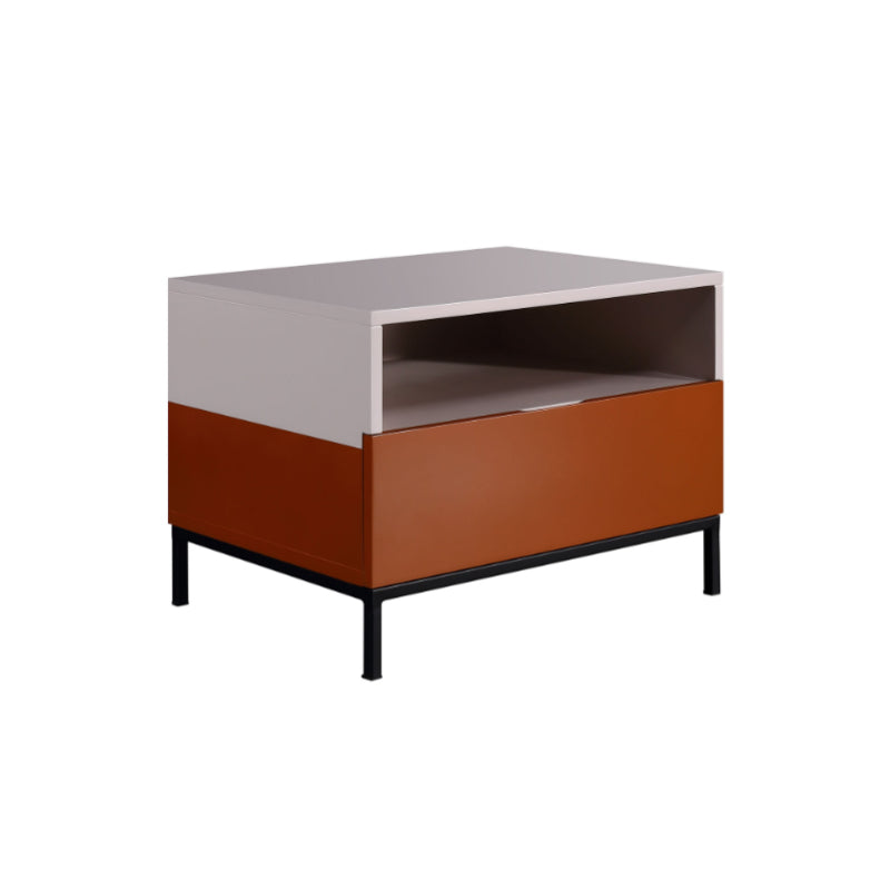 Fresh Vibe Scandinavian Nightstand - Smooth Baked Paint &amp; Concealed Storage Bedside Table 1-Drawer Nightstand For Bedroom