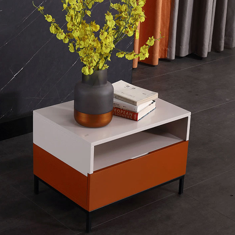 Fresh Vibe Scandinavian Nightstand - Smooth Baked Paint & Concealed Storage Bedside Table 1-Drawer Nightstand For Bedroom