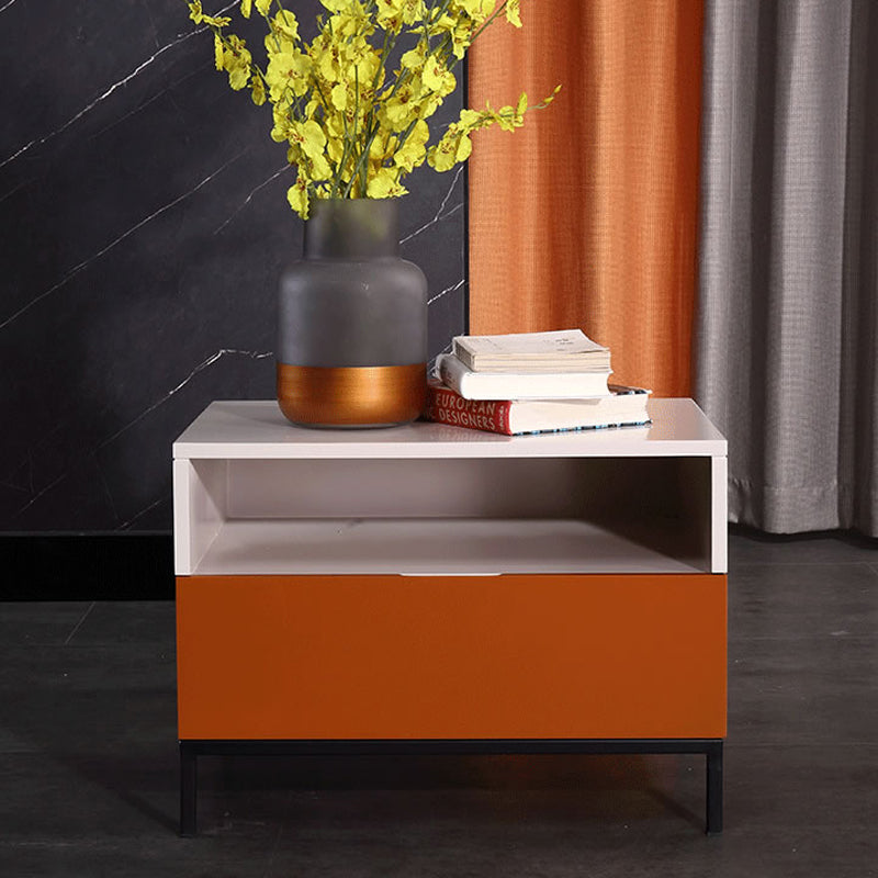 Fresh Vibe Scandinavian Nightstand - Smooth Baked Paint & Concealed Storage Bedside Table 1-Drawer Nightstand For Bedroom