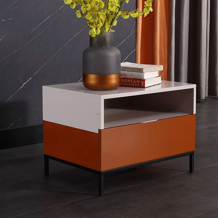 Fresh Vibe Scandinavian Nightstand - Smooth Baked Paint &amp; Concealed Storage Bedside Table 1-Drawer Nightstand For Bedroom