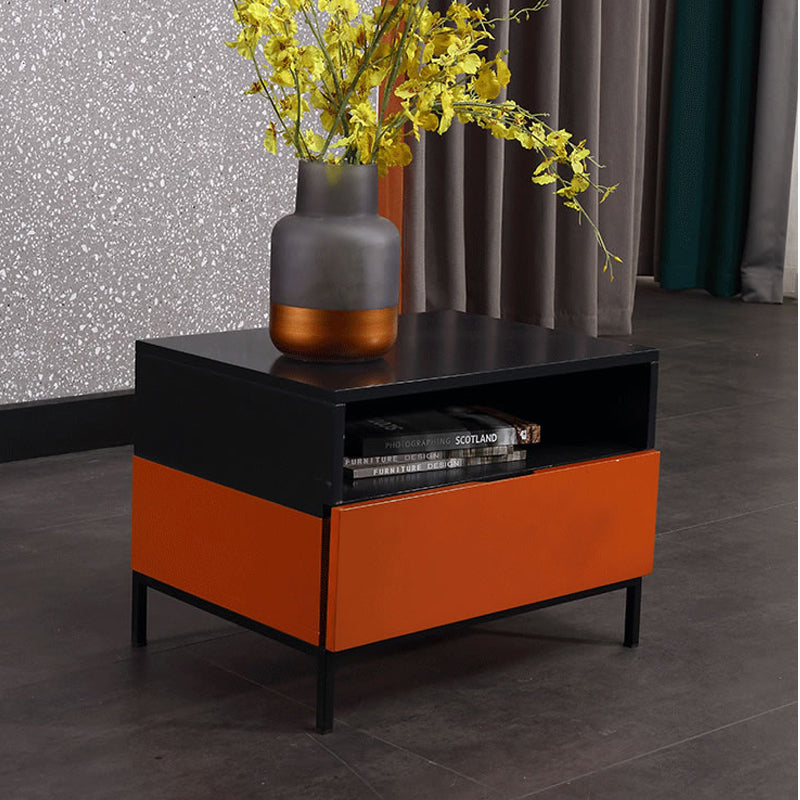 Fresh Vibe Scandinavian Nightstand - Smooth Baked Paint & Concealed Storage Bedside Table 1-Drawer Nightstand For Bedroom