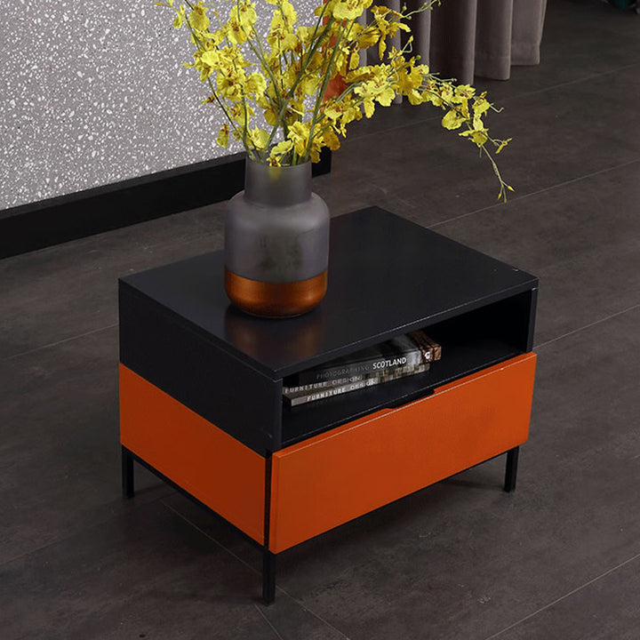 Fresh Vibe Scandinavian Nightstand - Smooth Baked Paint &amp; Concealed Storage Bedside Table 1-Drawer Nightstand For Bedroom