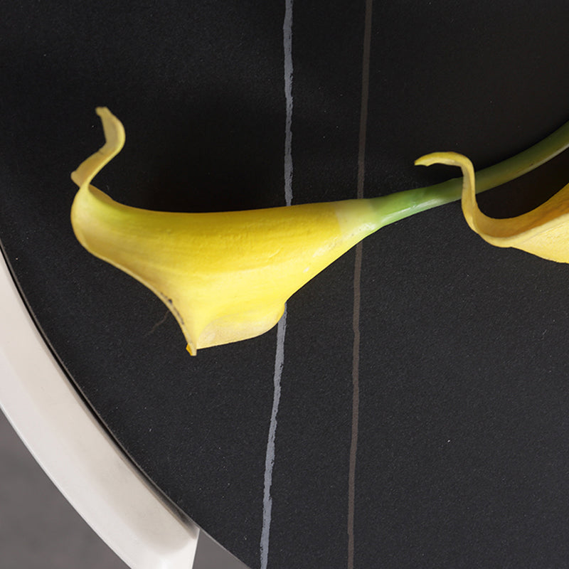 Premium Luxury Nightstand - Matte Baked Paint Curved Solid Wood Frame Multi-Style Adaptability Bedside Table 2-Drawer For Bedroom