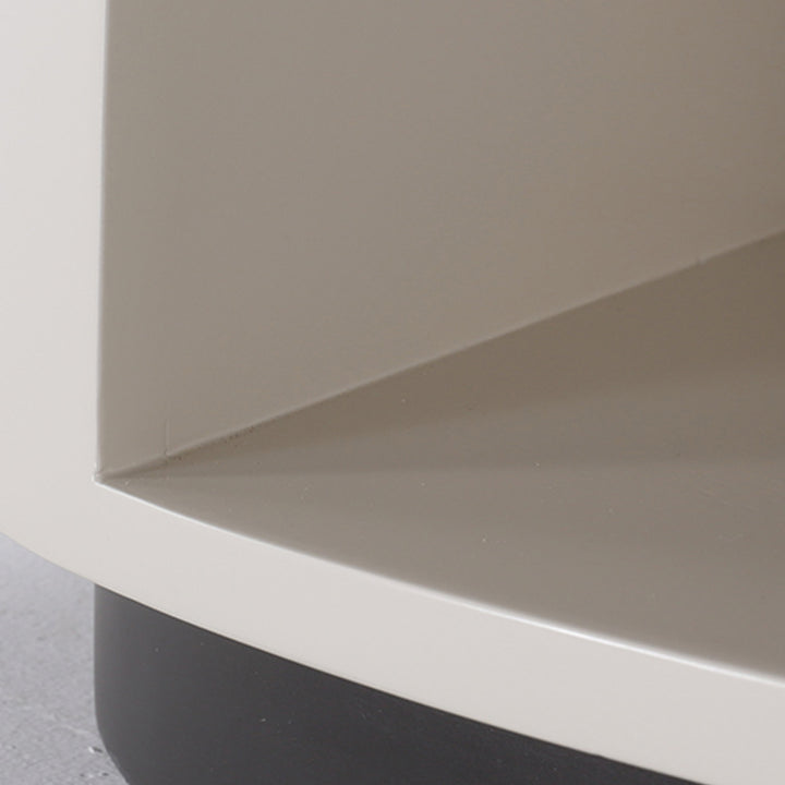 Elegante mesa de noche sin manijas - Riel de rebote con apertura a presión y mesita de noche con pintura horneada premium de 1 cajón para dormitorio 