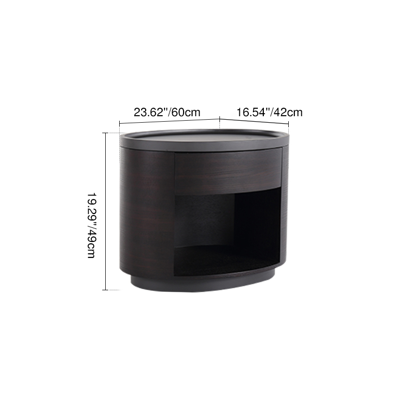Sophisticated Vintage Baked Paint Nightstand - Wood Veneer Dual Storage Design 1-Drawer Bedside Table For Bedroom &amp; Living Room