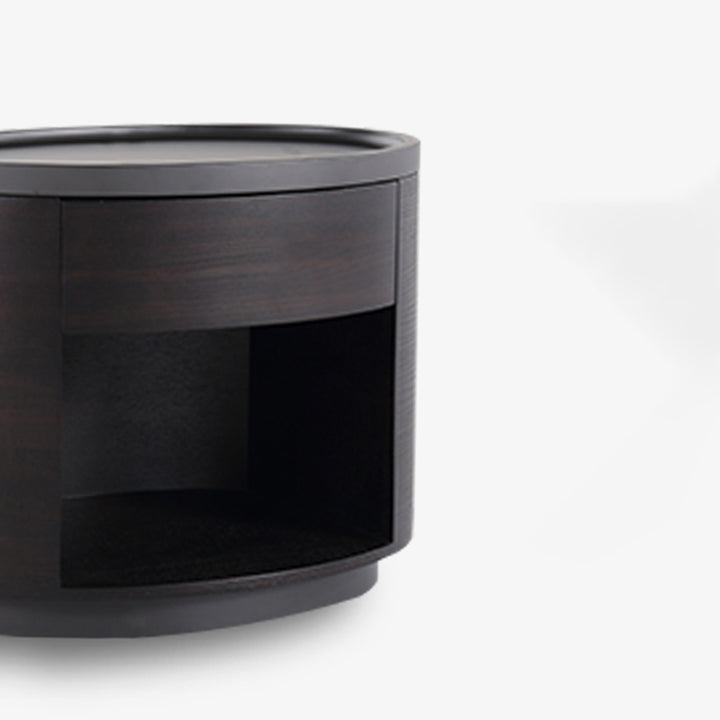 Sophisticated Vintage Baked Paint Nightstand - Wood Veneer Dual Storage Design 1-Drawer Bedside Table For Bedroom &amp; Living Room