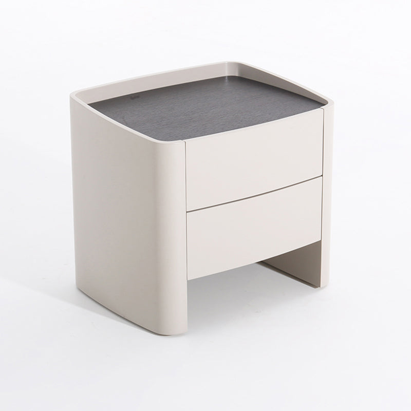 Zeitlose französische Eleganz Nachttisch aus Kunstleder - Premium-Doppelmaterialien &amp; Seidig-glatter großer 2-Schubladen-Nachttisch für das Schlafzimmer 