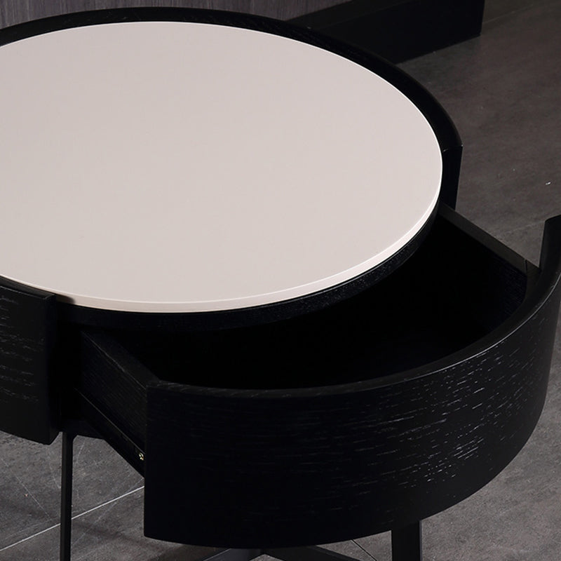 Mesa de Noche de Doble Material - Mesita de Noche Resistente a la Corrosión con 1 Cajón para Dormitorio 
