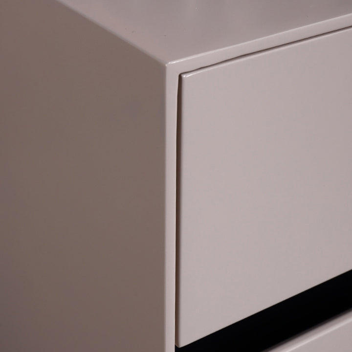 Baked-Enamel Bedside Table - Hassle-Free Access Nightstand 2-Drawer For Bedroom