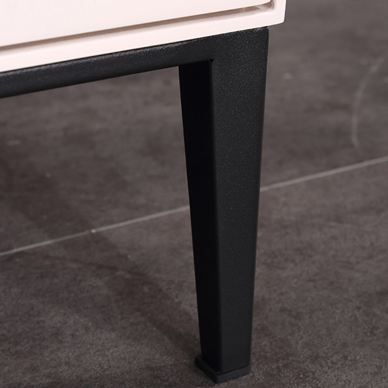Baked-Enamel Bedside Table - Hassle-Free Access Nightstand 2-Drawer For Bedroom